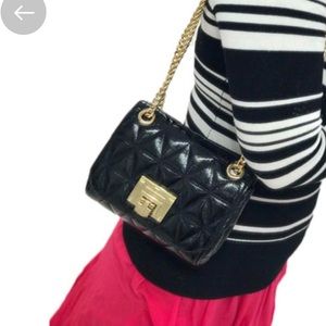 MICHAEL KORS Vivianne Quilted Patent Leather Small Shoulder Flap Bag